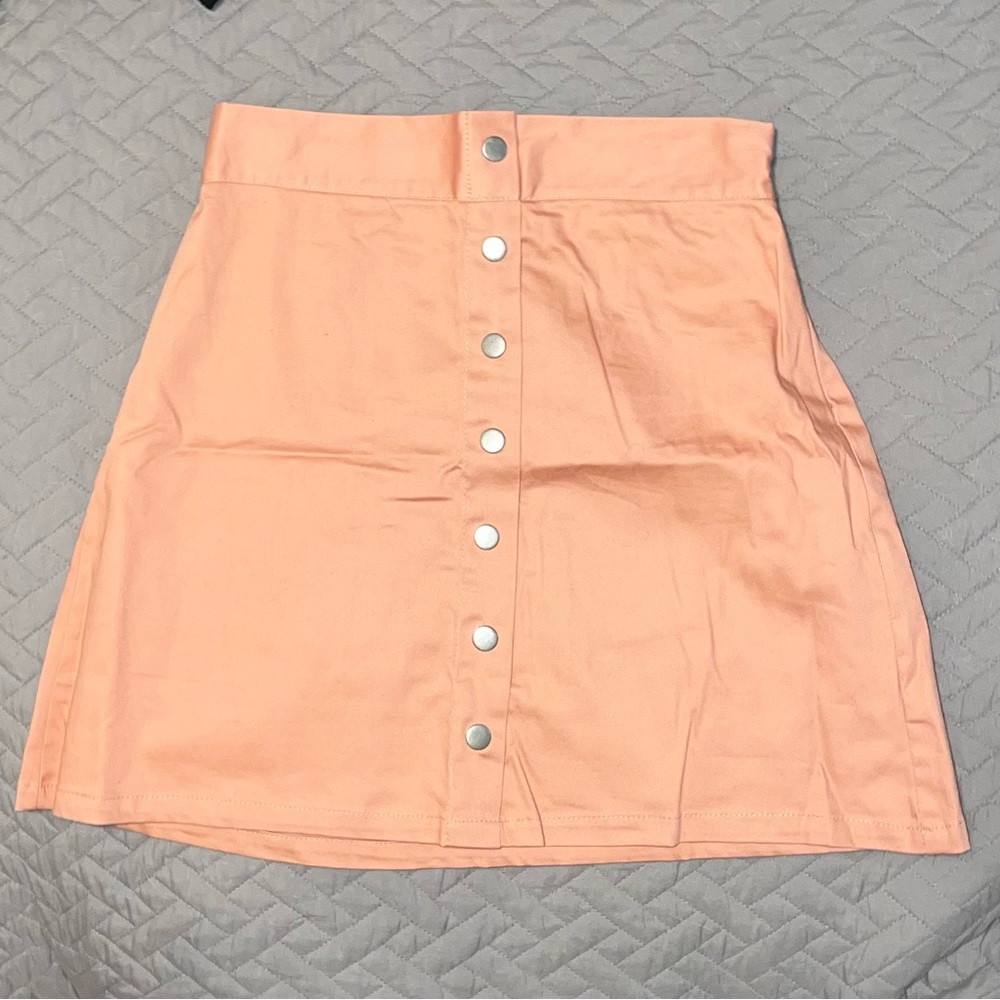 Impressions Faux Button Mini Skirt